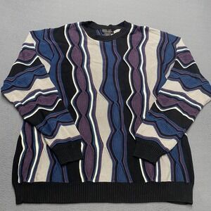 F/X Fusion Sweater Mens 3XLT Multicolor Crew Neck Striped Chunky-Knit Pullover